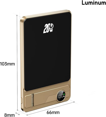 Ultra-Slim 10000mAh Magnetic Wireless Power Bank – 15W Fast Charging, 20W USB-C PD, Built-In Stand & Digital Display
