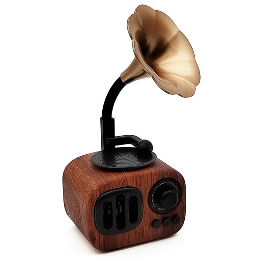 Music Apollo B7 Vintage Bluetooth Speaker – Retro Gramophone Style, 5W Stereo