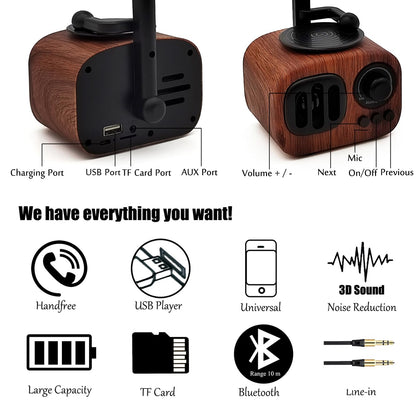 Music Apollo B7 Vintage Bluetooth Speaker – Retro Gramophone Style, 5W Stereo